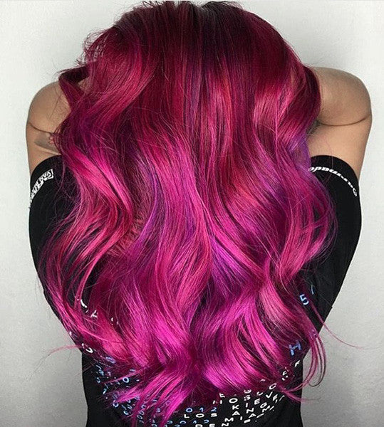 hot pink and purple hair dye
